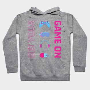 Pink and Blue Edgy and Bold Gaming Youth Hoodie